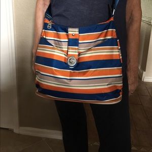 Large striped baggalini bag.